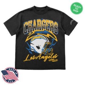 Chargers Merch Store Seen X Los Angeles Chargers Black Vintage Voltage T-Shirt