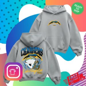 Chargers Merch Store Seen X Los Angeles Chargers Gray Vintage Voltage Hoodie