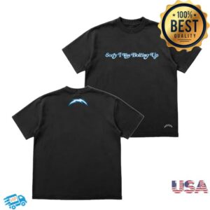 Chargers Merch Store Seen X Los Angeles Chargers Black Sorry I Was Bolting Up Alternate T-Shirt