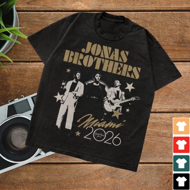 Jonas Brothers Merch Store Greetings From Your Hometown Miami Fl Tee Jonas Brothers Merch Store Greetings From Your Hometown Miami Fl Tee