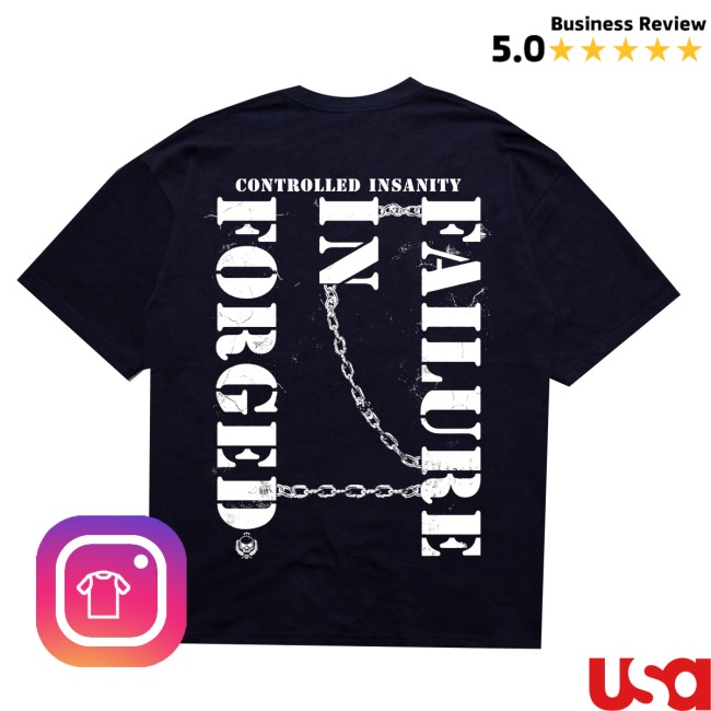 Kontrolled Insanity Store Merch Navy Blue Gif Chained Tee Kontrolled Insanity Store Merch Navy Blue Gif Chained Tee