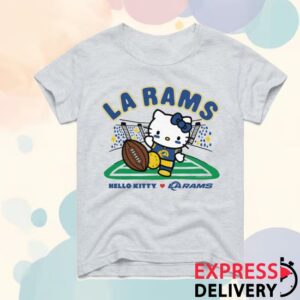 Rams Shop Merch Homage Ash Hello Kitty X Los Angeles Rams Kickoff Tri-Blend T-Shirt