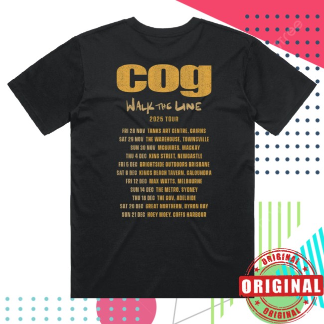 Birdsrobe Store Merch Cog Walk The Line 2025 Tour T-Shirt Black Birdsrobe Store Merch Cog Walk The Line 2025 Tour T-Shirt Black
