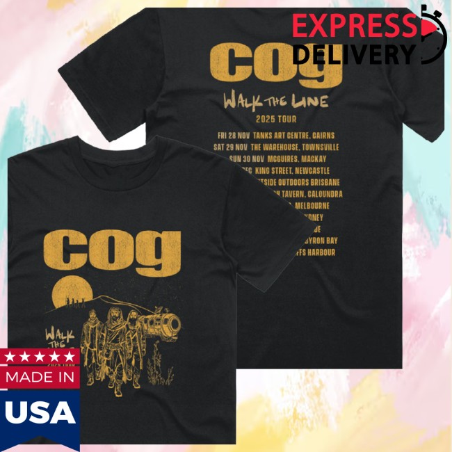 Birdsrobe Store Merch Cog Walk The Line 2025 Tour T-Shirt Black Birdsrobe Store Merch Cog Walk The Line 2025 Tour T-Shirt Black