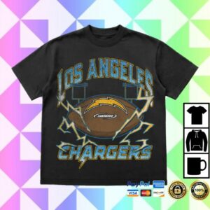 Nflshop Store Men’s Seen X Los Angeles Chargers Black Power Grid T-Shirt