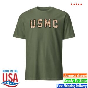 Leatherneck For Life Merch Store Usmc Arch Desert Marpat Camo T-Shirt