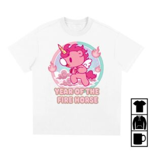 Gloomy Bear Store Merch Gloomy Fire Horse Quick-Dry Cooling White T-Shirt