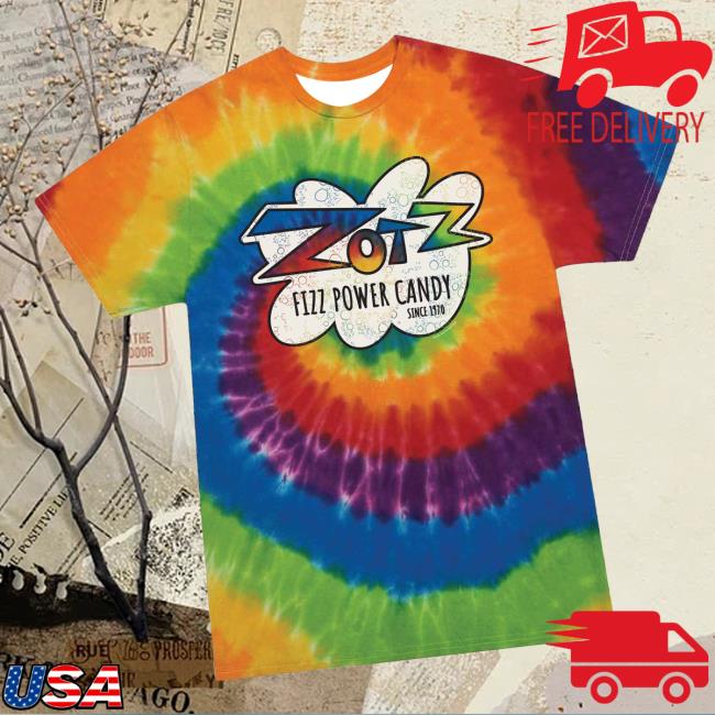 Sweet Memories Vintage Tees Merch Store Zotz Fizz Power Candy Tie-Dye Tee