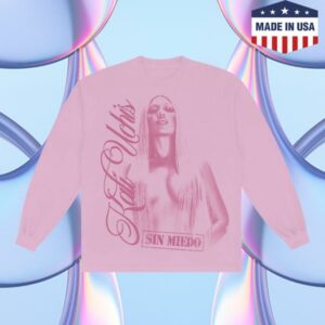 Kali Uchis Merch Store Sin Miedo Anniversary Pink Long Sleeve Tee