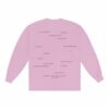 kenny Kali Uchis Merch Store Sin Miedo Anniversary Pink Long Sleeve Teea