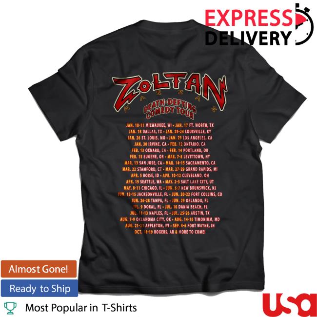 Zoltan Comedy Merch Store Shop Death Defying Comedy Tour 2025 Tee Zoltan Comedy Merch Store Shop Death Defying Comedy Tour 2025 Tee