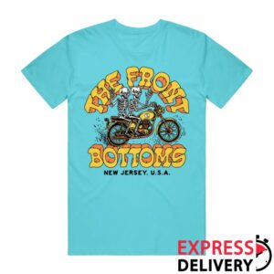 The Front Bottoms Store Merch Motorcycle Skeletons Lagoon Blue T-Shirt