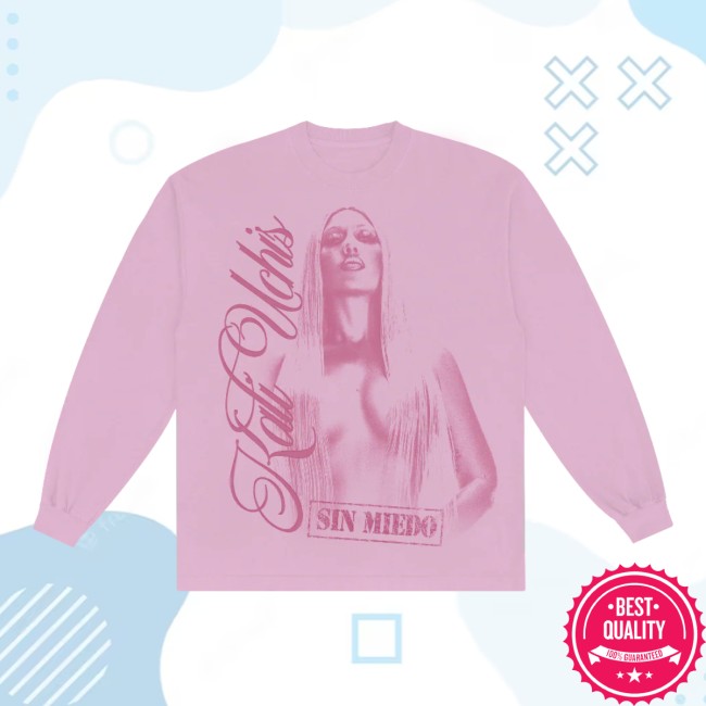 Shop Kali Uchis Store Merch Sin Miedo Anniversary Pink Long Sleeve Tee Shop Kali Uchis Store Merch Sin Miedo Anniversary Pink Long Sleeve Tee