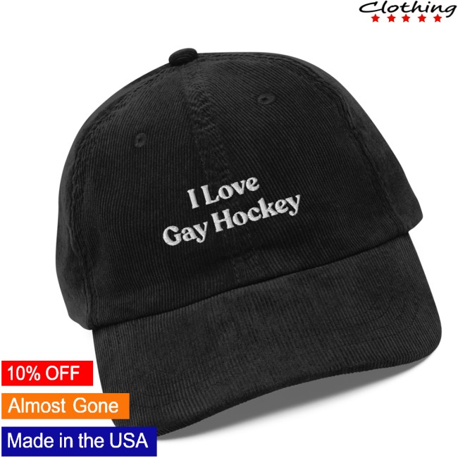 Polychrome Goods Store Merch I Love Gay Hockey Embroidered Hat Polychrome Goods Store Merch I Love Gay Hockey Embroidered Hat