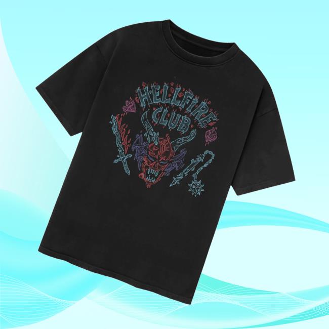 Netflix Shop Merch Store Stranger Things X Louis De Guzman Hellfire Club T-Shirt Netflix Shop Merch Store Stranger Things X Louis De Guzman Hellfire Club T-Shirt