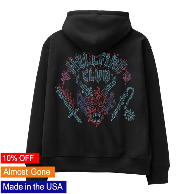 Netflix Merch Store Stranger Things X Louis De Guzman Hellfire Club Hoodie Netflix Merch Store Stranger Things X Louis De Guzman Hellfire Club Hoodie