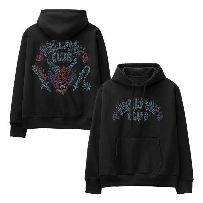 Netflix Merch Store Stranger Things X Louis De Guzman Hellfire Club Hoodie Netflix Merch Store Stranger Things X Louis De Guzman Hellfire Club Hoodie