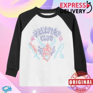 Netflix Merch Store Stranger Things X Louis De Guzman Hellfire Club Raglan