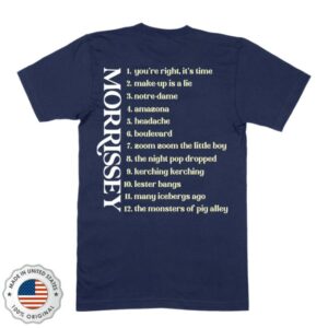 Morrissey Store Merch Make-Up Is A Lie Navy T-Shirt