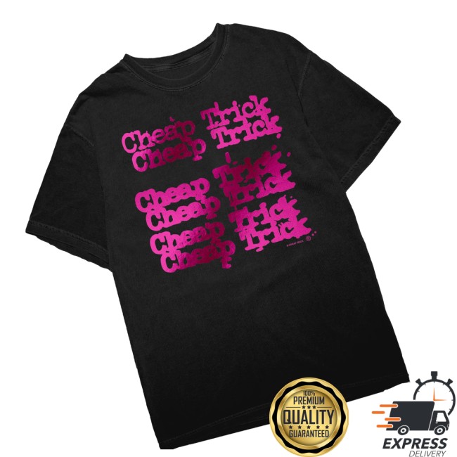 Cheap Trick Store Merch 6 Lines Logo Pink Foil Tee Cheap Trick Store Merch 6 Lines Logo Pink Foil Tee