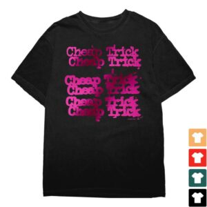 Cheap Trick Merch Store 6 Lines Logo Pink Foil Tee
