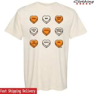 The Dw Designs Store Merch The Tenn Gameday Candy Hearts Cc Tee