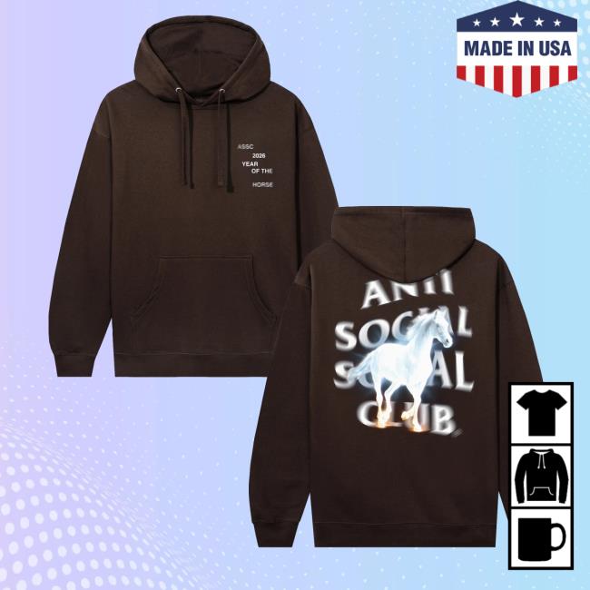Antisocialsocialclub Merch Store Shop Assc Glowing Horse Hoodie Antisocialsocialclub Merch Store Shop Assc Glowing Horse Hoodie
