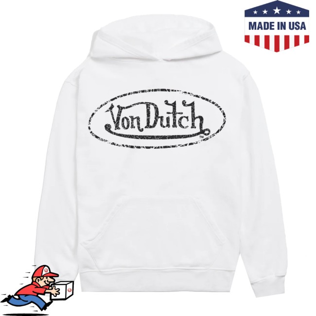 Von Dutch Store Merch White French Terry Washed Logo Hoodie Von Dutch Store Merch White French Terry Washed Logo Hoodie