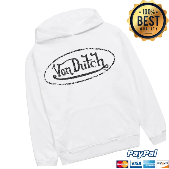 Von Dutch Store Merch White French Terry Washed Logo Hoodie Von Dutch Store Merch White French Terry Washed Logo Hoodie