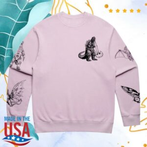 Godzilla Merch Store Godzilla Kaiju Print Sweatshirt Light Pink