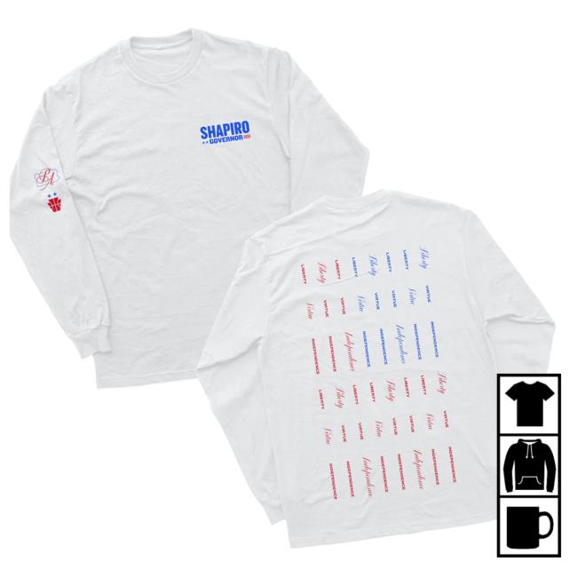 Josh Shapiro Merch Store Liberty Independence Virtue Long Sleeve Tee Josh Shapiro Merch Store Liberty Independence Virtue Long Sleeve Tee