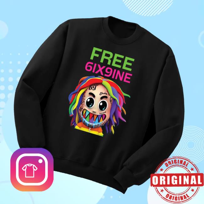 Tata Merch Store Shop Free 6Ix9ine Black Crewneck Tata Merch Store Shop Free 6Ix9ine Black Crewneck