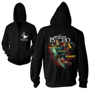 Cavitycolors Merch Store American Psycho I Feel Lethal Zip-Up Hoodie