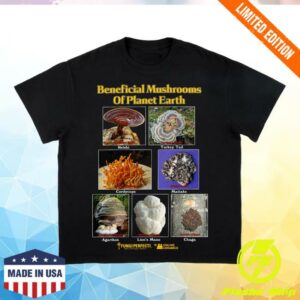Online Ceramics Merch Store Beneficial Mushrooms Of Planet Earth Black Tee