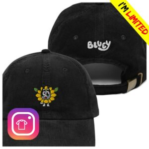 Bbc Shop Store Merch Bluey Embroidered Corduroy Cap Muffin Sunflower