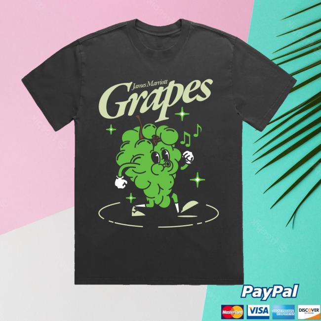 James Marriott Merch Store Shop Green Grapes Vintage Black Tee