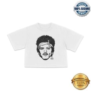 Bruno Mars Merch Store The Romantic Art Cropped Tee White
