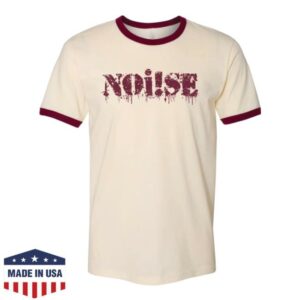 Pirates Press Records Merch Store Noise Logo Natural W Maroon Ringer T-Shirt