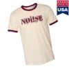 kenny Pirates Press Records Merch Store Noise Logo Natural W Maroon Ringer T Shirta