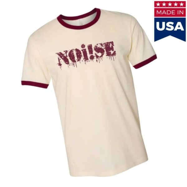 Pirates Press Records Merch Store Noise Logo Natural W Maroon Ringer T ...