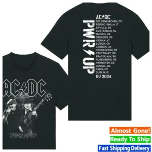 Acdc Store Merch Ac/Dc B&W Photo 2024 Tour T-Shirt