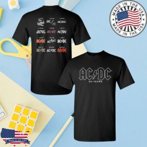 Acdc Merch Store 50 Years Of Acdc Logos T-Shirt