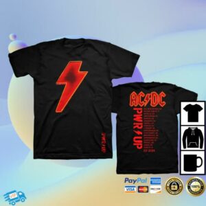 Acdc Merch Store Acdc Pwr Up Tour Eu 2024 Black T-Shirt