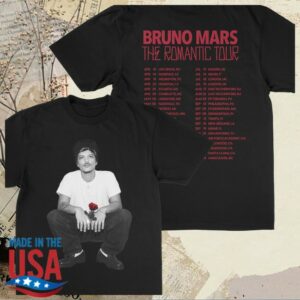 Bruno Mars Store Merch The Romantic Rose Tee Black