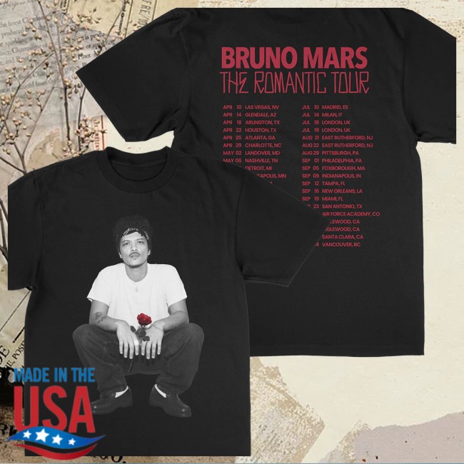 Bruno Mars Store Merch The Romantic Rose Tee Black - Newest Fashion Trends