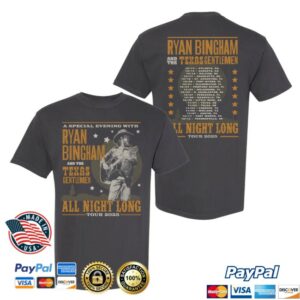 Ryan Bingham Store Merch 2025 All Night Long Fall Tour Tee