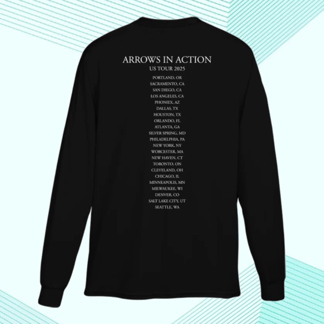 Arrows In Action Store Merch Us Tour Floral Long Sleeve Tee Arrows In Action Store Merch Us Tour Floral Long Sleeve Tee