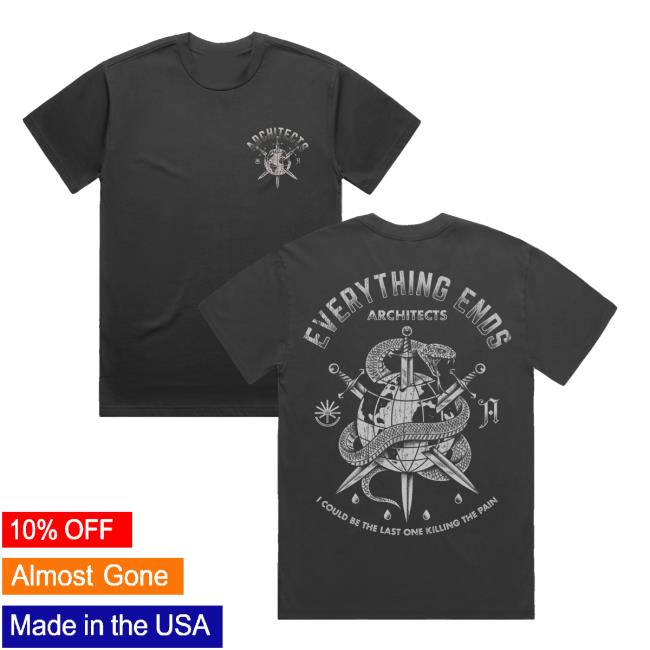 Architects Merch Store Shop Everything Ends Globe Black T-Shirt Architects Merch Store Shop Everything Ends Globe Black T-Shirt