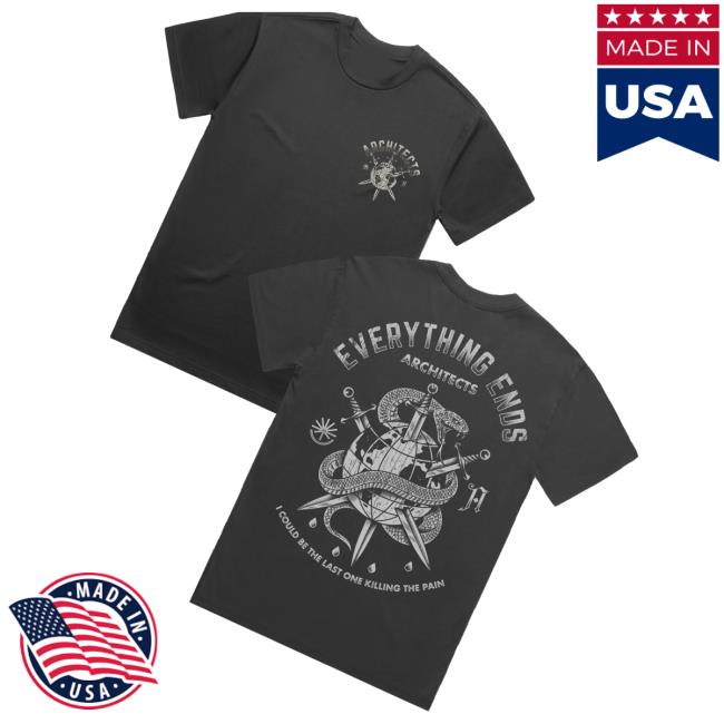 Architects Merch Store Shop Everything Ends Globe Black T-Shirt Architects Merch Store Shop Everything Ends Globe Black T-Shirt