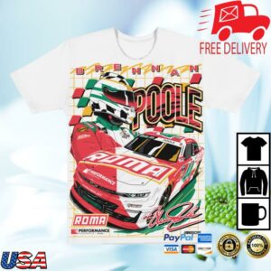 Brennan Poole Merch Store Brennan Poole #44 Roma Daytona Race Day Tee